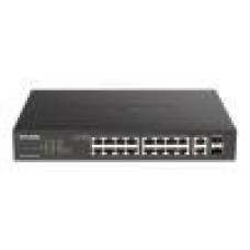 D-Link 18-Port Smart Managed Switch with 16 PoE+ and 2 Combo RJ45/SFP ports. PoE budget 130W